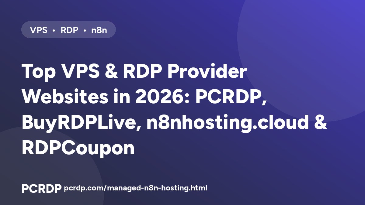 Top VPS & RDP Provider Websites in 2026: PCRDP, BuyRDPLive, n8nhosting.cloud & RDPCoupon